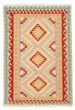 Bordered  Geometric Brown Area rug 3x5 Turkish Flat-weave 329467