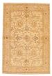Bordered  Traditional Ivory Area rug 5x8 Afghan Hand-knotted 331400