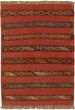 Carved  Stripes Brown Area rug 3x5 Turkish Hand-knotted 333991