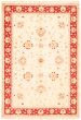 Bordered  Traditional Ivory Area rug 6x9 Afghan Hand-knotted 336158