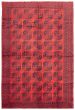 Bordered  Tribal Red Area rug Unique Afghan Hand-knotted 342408