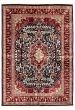 Bordered  Traditional Black Area rug 4x6 Indian Hand-knotted 348724