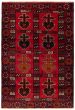 Bordered  Tribal Red Area rug 3x5 Afghan Hand-knotted 357949