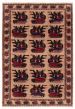 Bordered  Tribal Brown Area rug 6x9 Afghan Hand-knotted 358208