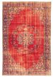 Bordered  Vintage Red Area rug 5x8 Turkish Hand-knotted 358937