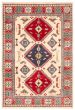Bordered  Traditional Ivory Area rug 6x9 Afghan Hand-knotted 360348