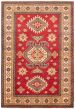 Bordered  Traditional Red Area rug 6x9 Afghan Hand-knotted 363704