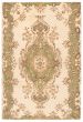 Bordered  Vintage Ivory Area rug 3x5 Turkish Hand-knotted 367492