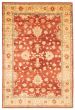 Bordered  Traditional Red Area rug 5x8 Afghan Hand-knotted 369468