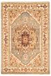 Bordered  Traditional Grey Area rug 5x8 Indian Hand-knotted 370062