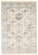 Bordered  Transitional Ivory Area rug 5x8 Indian Hand-knotted 370432