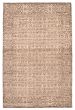 Bordered  Traditional Brown Area rug 5x8 Indian Hand-knotted 370521