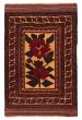 Bordered  Tribal Red Area rug 3x5 Afghan Hand-knotted 372903