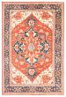 Bordered  Traditional Brown Area rug Unique Indian Hand-knotted 373788