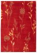 Modern Red Area rug 5x8 Nepal Hand-knotted 375001