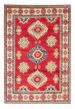 Bordered  Traditional Red Area rug Unique Afghan Hand-knotted 376773