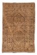 Bordered  Vintage/Distressed Green Area rug 3x5 Turkish Hand-knotted 378063