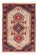 Bordered  Traditional Ivory Area rug 3x5 Persian Hand-knotted 382367