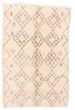Moroccan  Tribal Ivory Area rug 6x9 Moroccan Hand-knotted 383112