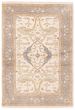 Bordered  Transitional Ivory Area rug 3x5 Indian Hand-knotted 387760