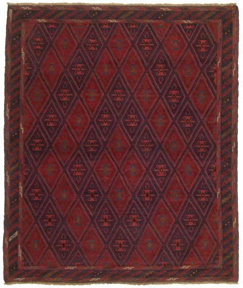 Bordered  Tribal Blue Area rug 4x6 Afghan Hand-knotted 311196