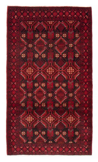 Bordered  Tribal Black Area rug 3x5 Persian Hand-knotted 381584
