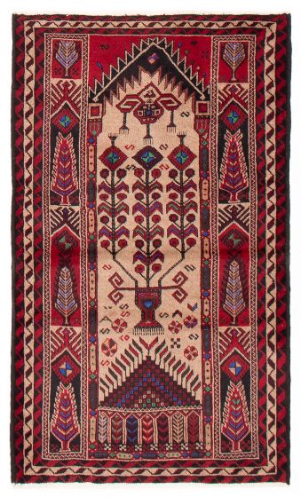 Bordered  Tribal Brown Area rug 3x5 Afghan Hand-knotted 388976