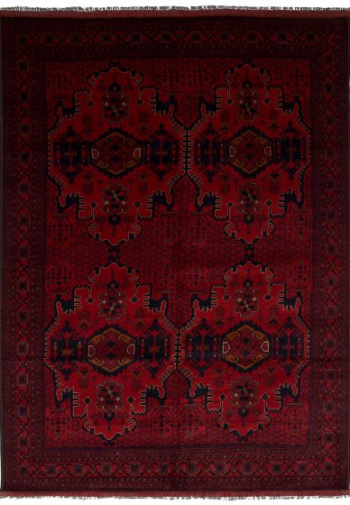 Traditional  Tribal Red Area rug 6x9 Afghan Hand-knotted 245863