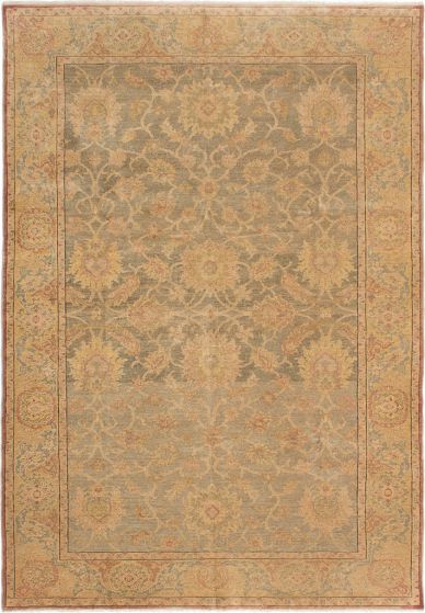 Bordered  Transitional Grey Area rug 5x8 Turkish Hand-knotted 281241