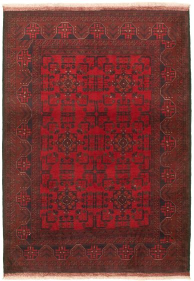 Bordered  Traditional Red Area rug 3x5 Afghan Hand-knotted 325993