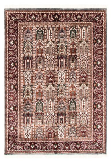 Bordered  Traditional Grey Area rug 4x6 Indian Hand-knotted 348680
