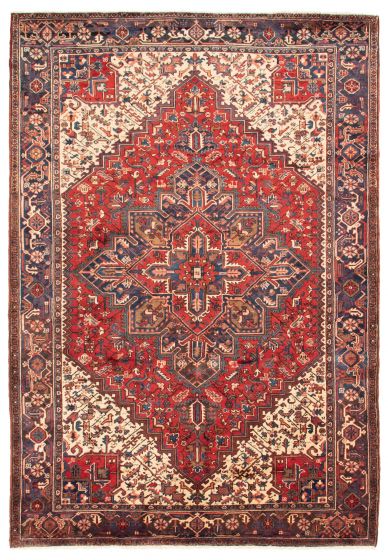 Bordered  Traditional Red Area rug 8x10 Persian Hand-knotted 353724