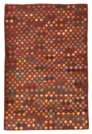 Bohemian  Tribal Brown Area rug 3x5 Afghan Hand-knotted 354213