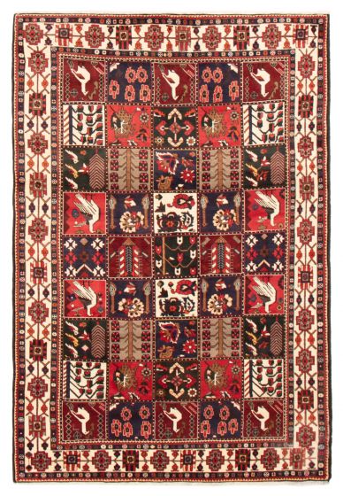 Bordered  Traditional Red Area rug 8x10 Persian Hand-knotted 366003