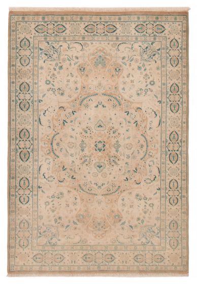 Traditional  Vintage/Distressed Ivory Area rug 3x5 Pakistani Hand-knotted 392561