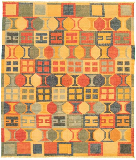 Casual  Transitional Multi Area rug 6x9 Turkish Flat-weave 336025