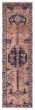 Bordered  Vintage/Distressed Pink Runner rug 12-ft-runner Turkish Hand-knotted 389604