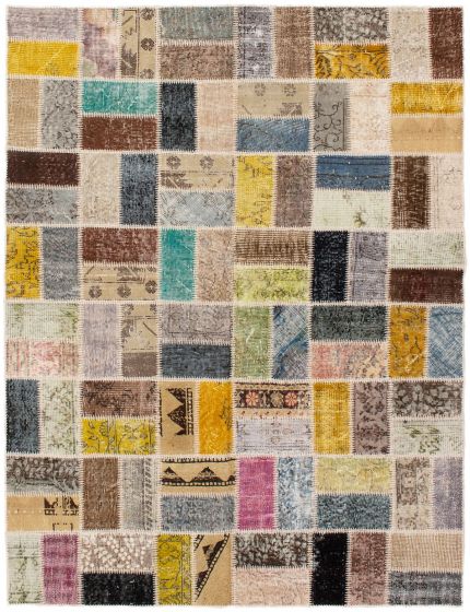 Casual  Transitional Brown Area rug 5x8 Turkish Hand-knotted 291987