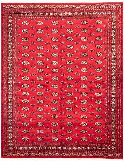 Bordered  Tribal Red Area rug 9x12 Pakistani Hand-knotted 328648