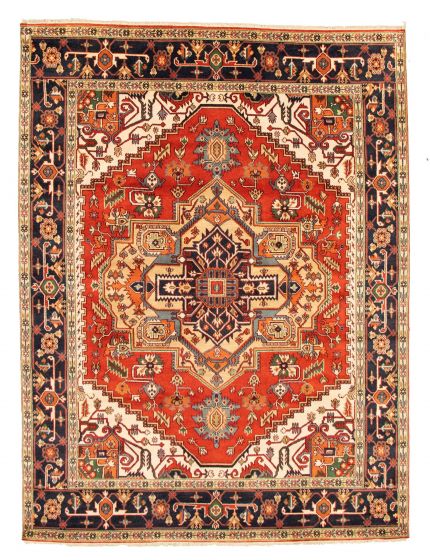 Bordered  Traditional Brown Area rug 9x12 Indian Hand-knotted 344204