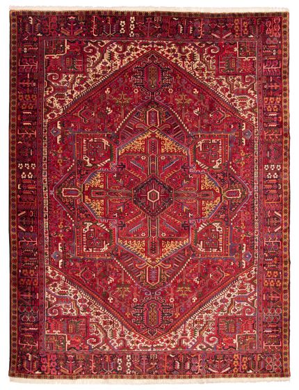 Bordered  Traditional Red Area rug 9x12 Persian Hand-knotted 353711