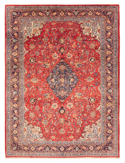 Bordered  Traditional Red Area rug 8x10 Persian Hand-knotted 373720