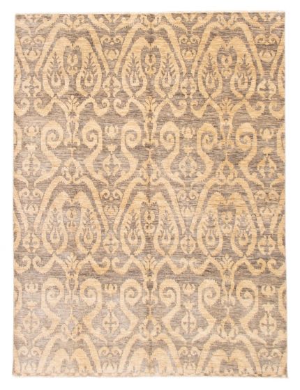 Transitional Grey Area rug 9x12 Indian Hand-knotted 378896