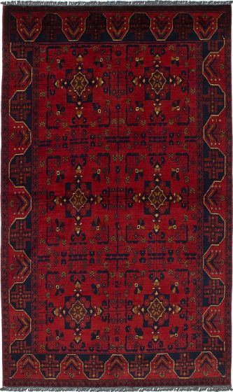 Traditional  Tribal Red Area rug 4x6 Afghan Hand-knotted 235668