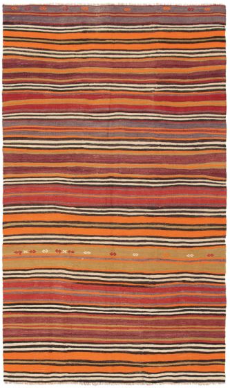 Bohemian  Tribal Red Area rug 5x8 Turkish Flat-Weave 288592
