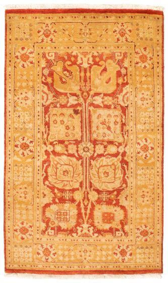 Bordered  Traditional Red Area rug 3x5 Pakistani Hand-knotted 341581