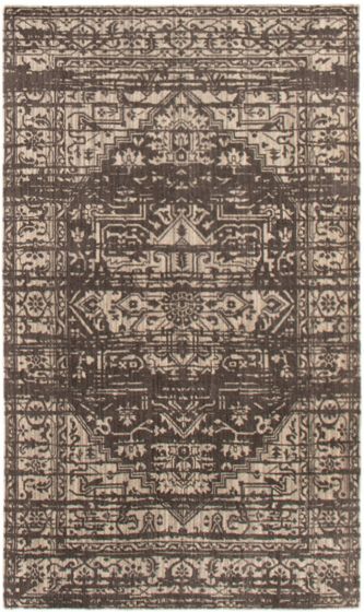 Transitional Grey Area rug 5x8 Indian Hand Loomed 355147