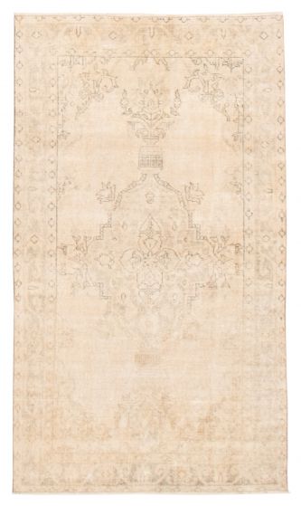 Transitional  Vintage Yellow Area rug 4x6 Turkish Hand-knotted 361620