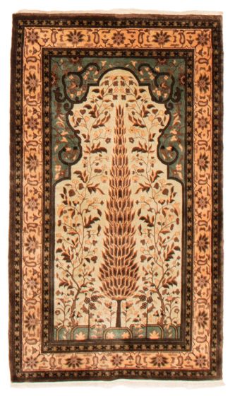 Bordered  Traditional Yellow Area rug 3x5 Chinese Hand-knotted 364854