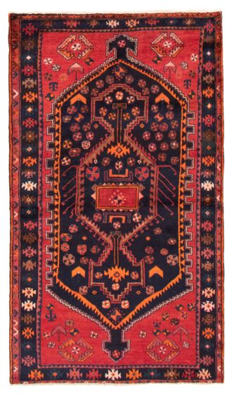 Bordered  Tribal Blue Area rug Unique Turkish Hand-knotted 368833